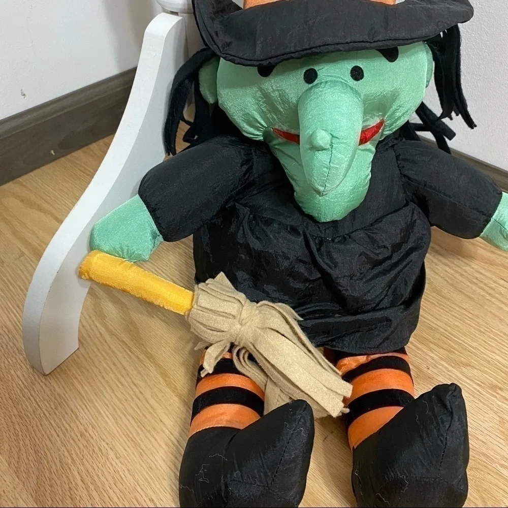 Vintage Puffy Witch Nylon Stuffed Decor Halloween